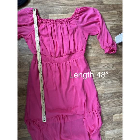 Sofia Jeans Womens Puff Sleeve Tiered Midi Dress Size XXXL Pink Chiffon Cottage - Picture 9 of 10